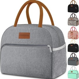 Coobiiya Large Capacity Reusable   Cooler   for Women and Men for Work/Office/Picnic/Travel/School Lunch Bag Durable lunch bag women lunch bags women nurse lunch bag work lunch bag TikTokShopBacktoSchool:_2 Pack Gray