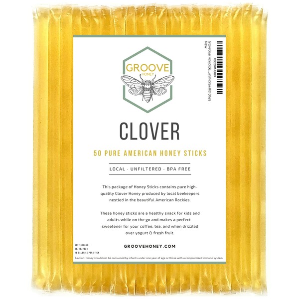 Clover Honey Sticks for Tea, Travel & Snacks - Premium