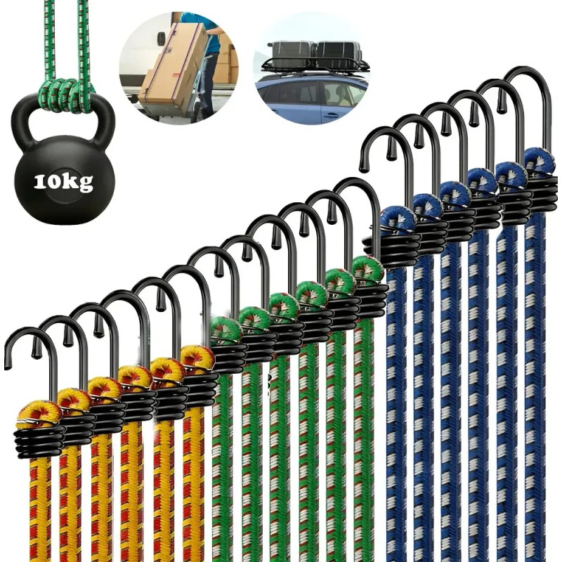 VABESSA - 18 pz Tensores Goma Elastica Ganchos Sujecion Carga