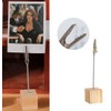 20Pcs Wooden Memo Clips Holder, BetterJonny Wooden Base Memo Photo
