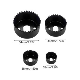 6pcs Hole Saw Kit Holesaw Drill Bit Tools Carbon Steel Downlights Hole Saw Cutters Downlighter Installation Kit for Plasterboard, Plastic & Wood(COLOUR:black)