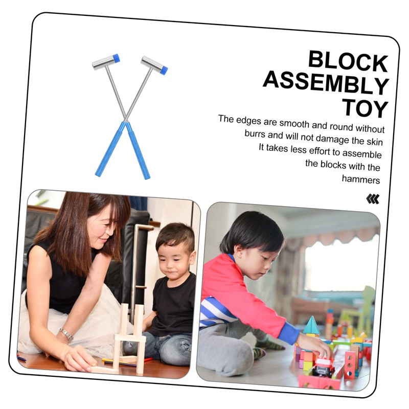FRCOLOR Double-Ended Kids Blocks Building Hammer Set 2pcs Practical Assemble
