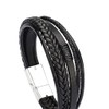 Generic Woven Braided Leather Mens Bracelet 20cm Cuff Bangle Wristband,