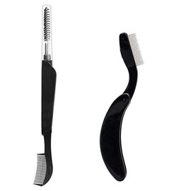 Yes107 (TYPE-B) Eyelash Comb, 2 Pieces, Mascara Comb, Stainless Steel Makeup Type, Folding Type, Mascara, Eyebrow Comb, Eyelash Comb, Eyelash Brush, Screw
