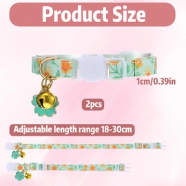 Pack of 2 Cat Collar with Safety Clasp, Reflective Cat Collars, Tear-Off Cat Collar, Adjustable Cat Collar, Cute Kitten Collar, Ideal for Cats