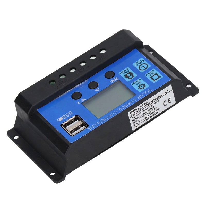 Solar Charge Controller LCD Display PWM Control 10A 12V 24V