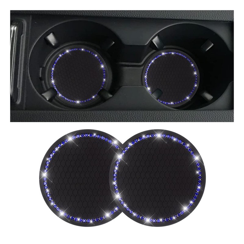 2 Pack Car Bling Cup Holder Coaster, 2.75 Inch Crystal