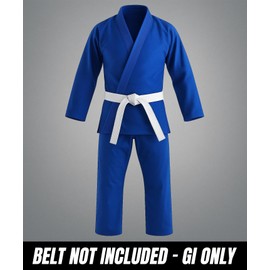Delmont Adult Brazilian Jiu-Jitsu Gi – Lightweight BJJ for Men & Women (Gi Only, Belt Sold Separately) – Durable, Breathable Karate Gi – Perfect for Training, Sparring & Practice (Blue, A1)