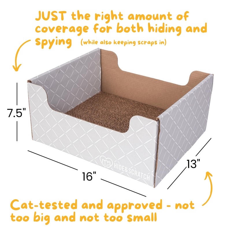 Hide & Scratch Cardboard Cat Scratcher Box & Bed -