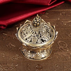 Incense Holder, Incense Burner Censer 6.9 x 7 cm Classic Decor Decoration, Incense Burner(Bronze)