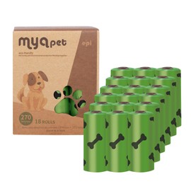 Myapet Dog Poop Bags,Leak Proof Bags for Outdoor Puppy Walking and Travel,Thick Waste Bag For Dogs,Lavender Scented,270 Bags,18 Packs of 15