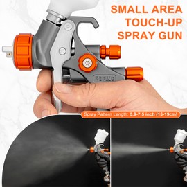REFINE Mini HVLP Spray Gun, Touch Up Air Compressor Paint Spray Gun with 1.0mm Nozzle 100cc Cup, Forged Auto Car Detail Paint Sprayer for Car Body, Furniture Spraying with Air Regulator