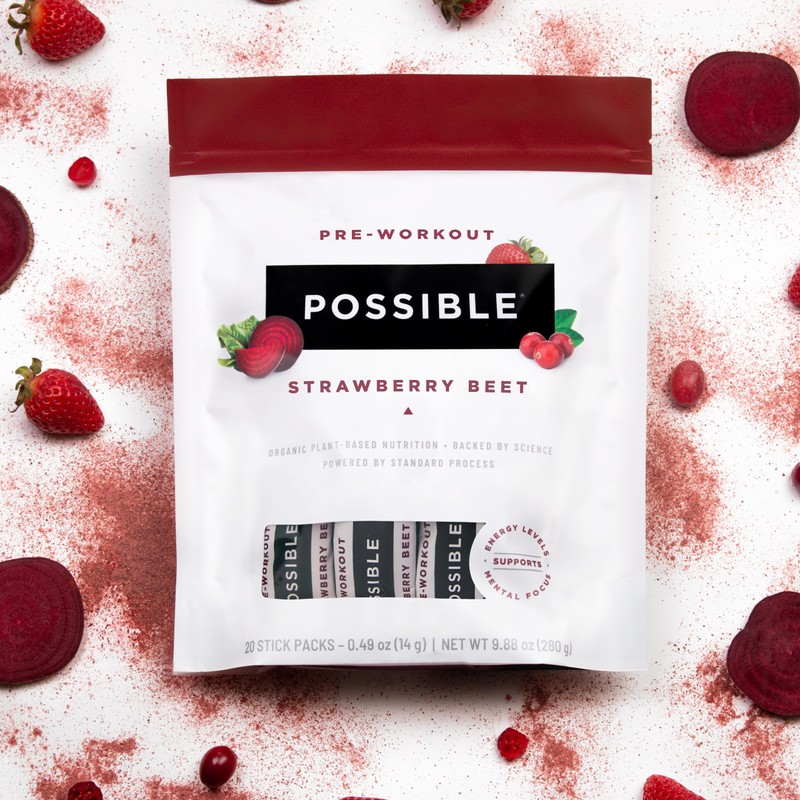 Possible Beet Pre-Workout - Strawberry Beet Flavor - Individually Wrapped