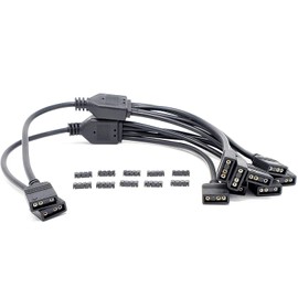 MICRO CONNECTORS Addressable RGB 1 to 4 Splitter Cable - 30cm/ 2 Pack (F04-04ARGB30-2P)