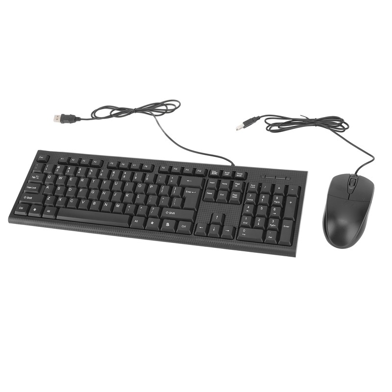 Keyboard and Mouse Combo Black Waterproof 104 Keys Anti Slip