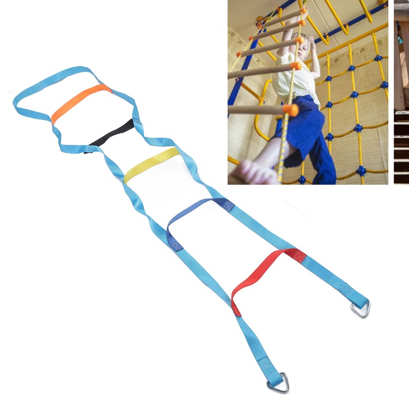 Kids Rope Ladder 6.6ft 6 Steps Colorful Climbing Rope Ladder