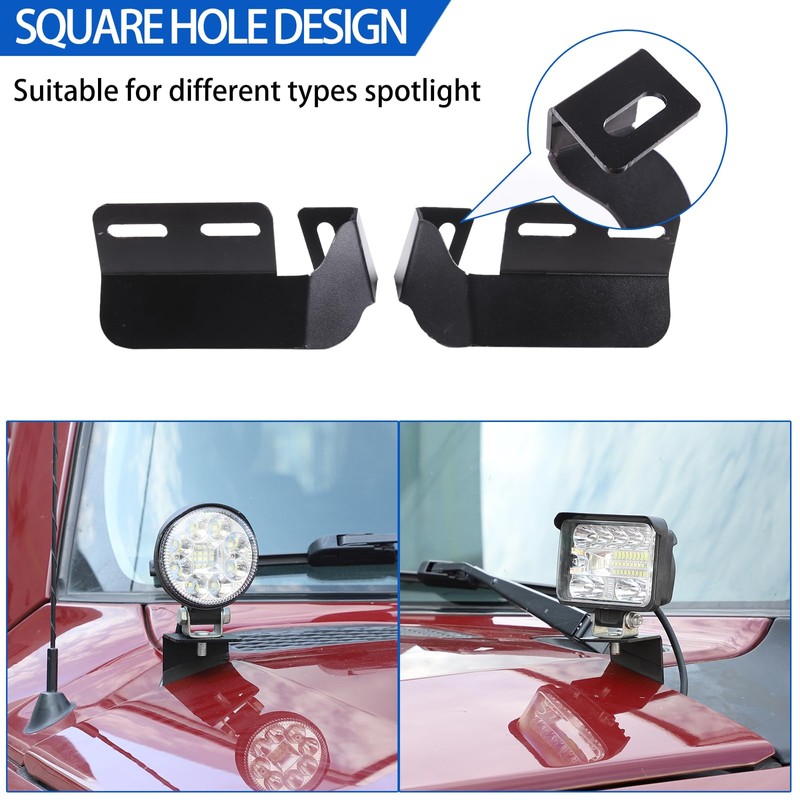 Car Hood Light Mount Bracket Compatible with Toyota FJ Cruiser