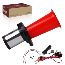 FARBIN Classical Car Horn Ooga Air Horn with Button Antique Ahooga Horn Old Style 12v Horn Old Time Car Sound (Red Strange tone horn kit)
