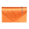 Girly Handbags Women's Satin Pleated Clutch Bag, orange