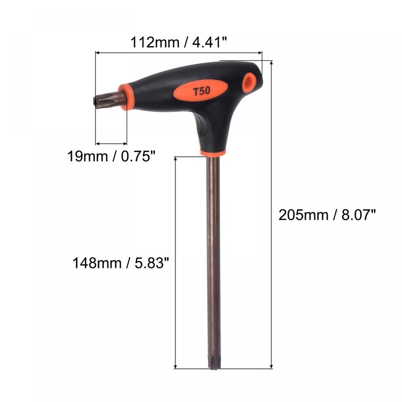 sourcing map T50 Anti Tamper Proof Torx Key T-Handle Dual