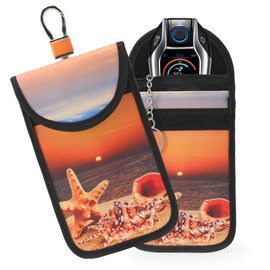 2 Pack Faraday Key Fob Protector, TILDOSAC Signal Blocking RFID Key Fob Protector Pouch, Anti-Theft and Water-Resistant Car Security Cage (Orange)