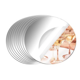 10 Pack Round Mirrors for Centerpieces, 12inch Circle Mirror Centerpieces for Tables, Mirror Tiles for Wall Table Wedding Centerpieces Mirror Plates for Candle Wedding Decorations DIY Craft