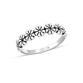 LeCalla 925 Sterling Silver Daisy Flower Ring Hypoallergenic Wedding Rings for Women Size - 9