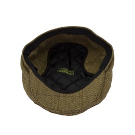 WALKER AND HAWKES - Unisex Flat Cap with Ear Flaps - Tweed, Light Sage Green
