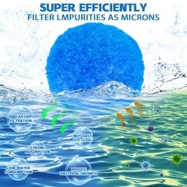 QwayHome 3.1 lbs Pool Filter Balls, Reusable Filter Sand Balls for Above Ground Pool Sand Pump, Pool Filter Sand Alternative, Eco-Friendly Fiber Filter Balls, Replace 110 lbs Filter Sand, Blue