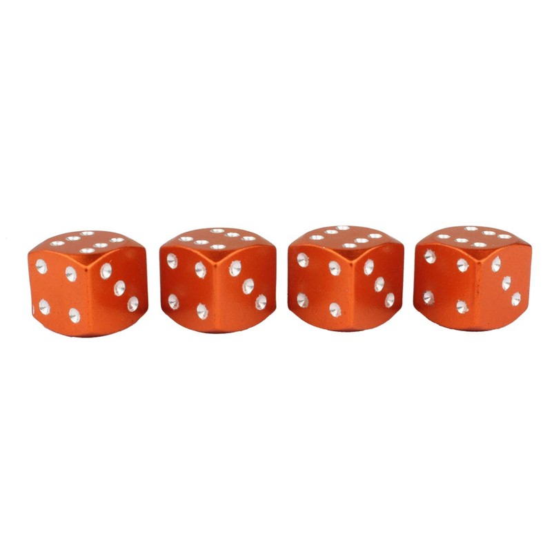 TOMALL Orange Dice Valve Stem Caps for Car Bike Wheel