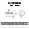 Pack of 20 M4 x 12 Flat Head Screws Stainless