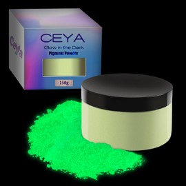 ceya 150g Glow in the Dark Glow Powder Resin Color Pigment Fluorescent Pigment Paint for Epoxy Resin Slime Acrylic Paint Nail Art Theme Party Crafts Yellow Green