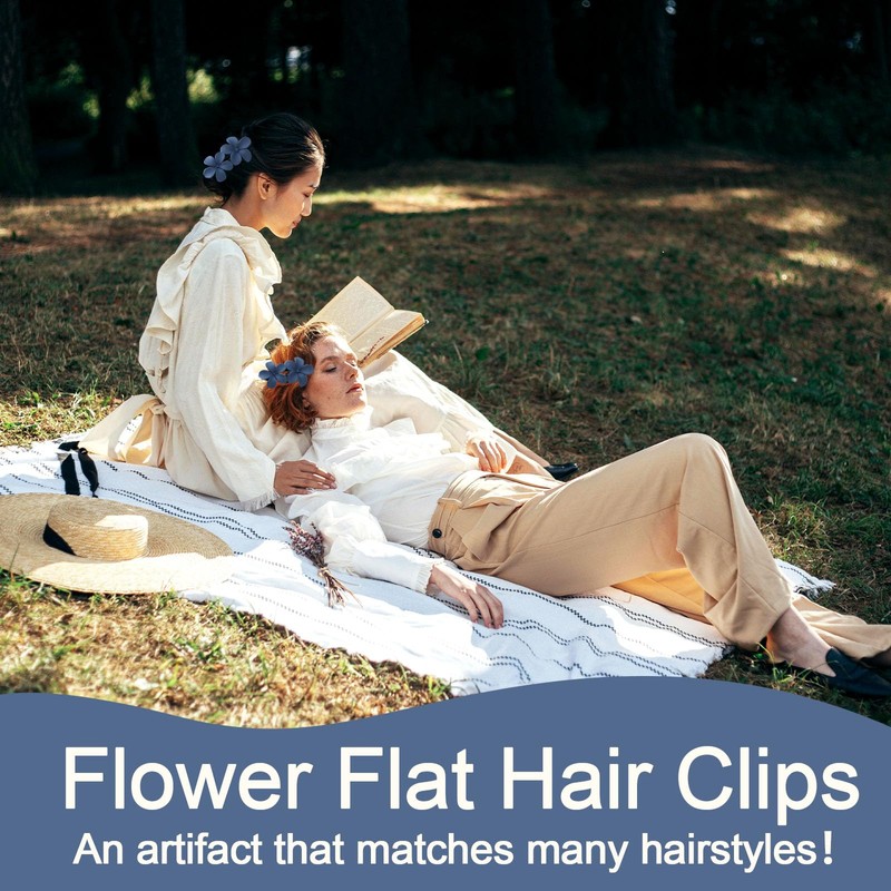 8pcs Flower Flat Hair Clips, Non Slip Matte Flat Claw