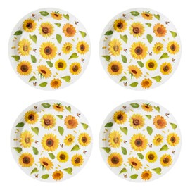 NOVIPEROW 7 Inch Disposable Plates, 50 Pcs Cute Paper Plates, Tableware Plates, Party Supply Plates For Birthday Party Baby Shower Wedding Party (Sunflower)