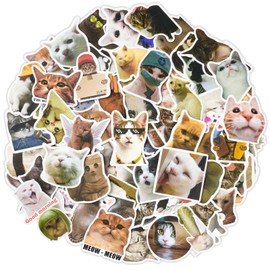 Vicloon 100 PCS Cute Cat Emoji Stickers, Waterproof Stickers for Adults and Kids, Vinyl Waterproof Stickers for Laptop, Skateboard, Phone, Notebook, Teen Adult Girl Stickers
