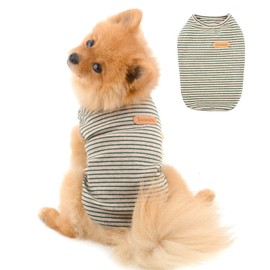 PAIDEFUL Striped Dog Shirts for Small Medium dogs Cats Boy Soft Cotton Vest Tee Seeveless Breathable Tank Tops Puppy Chihuahua Yorkie Clothes t Shirts Pet Summer Wearing Outdoor