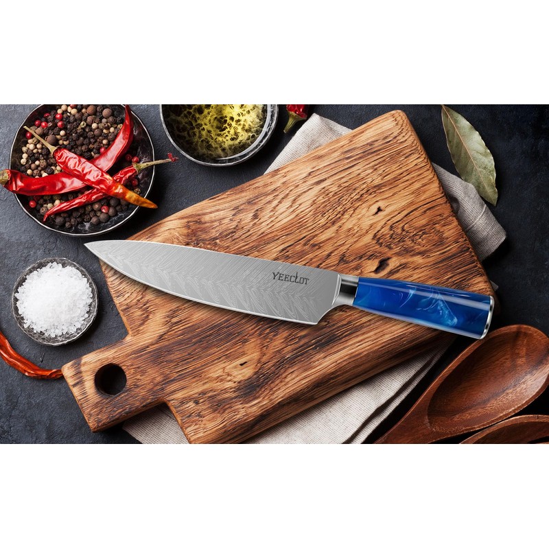 Cuchillo de Chef Japonés Profesional 8inch, Yeeclot Nuevo Mango de