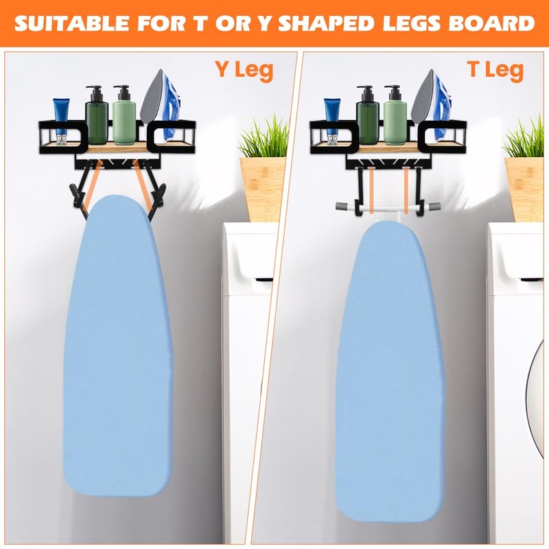 Ironing Board Holder Wall Mount, Metal Ironing Board Hanger with