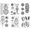 6 Sheets Feather Tattoos Mandala Tattoos Hand Tattoo Set Kira