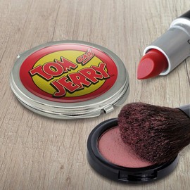 Tom and Jerry Logo Compact Travel Purse Handbag Makeup Mirror