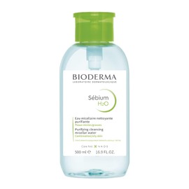 Bioderma Sébium H2O Micellar Water Pump, Cleansing and Makeup Removing Gentle Face Cleanser for Combination to Oily Skin, 16.9 Fl Oz