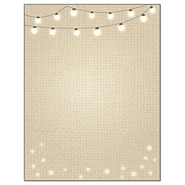 Stonehouse Collection | Rustic Stationery | Rustic Letterhead Paper | 8.5 x 11 | USA Made | 60 Sheets | String of LIghts Letterhead (String Lights)
