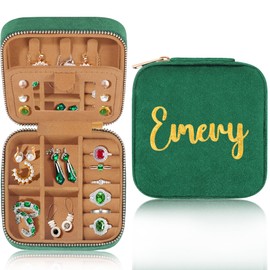 JSTUMB Emery Birthday Gifts For Women Girl Travel Jewelry Travel Case Party Favors For Women Teen Girls Small Travel Jewelry Case For Christmas Gifts Anniversary Valentines Day