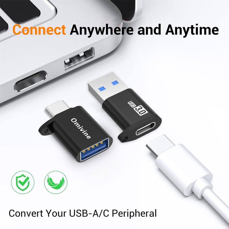 Omivine USB to USB C Adapter 4 Pack, Type C