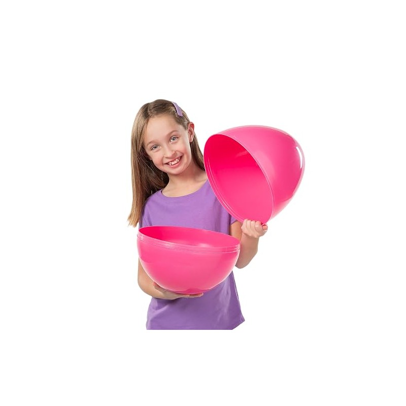 Fun Express 14" Fillable Pink Plastic Easter Eggs - 6