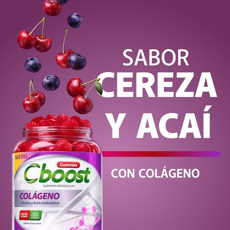 C-Boost Beauty Gummies with Collagen, Biotin & Hyaluronic Acid -