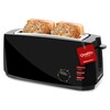 Elite Gourmet ECT4829B# Long Slot 4 Slice Toaster, Reheat 6