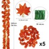 5Pcs Guirnalda de Hojas de Arce para Otoño，Decoración Halloween,7.4M largo