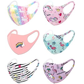 CBC Crown 6 Pack Unisex Children Dust Protection, Breathable, Washable and Reusable Face Masks, Boys & Girls (6 PACK, SET XXIII)