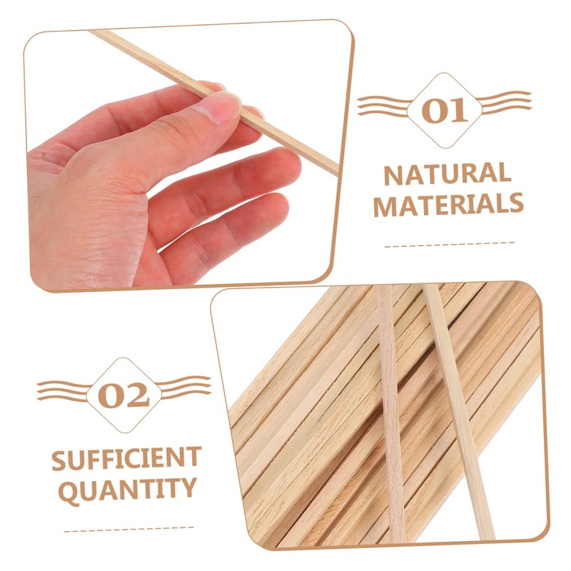 Alipis 50pcs Wooden Rods for Oxygen Combustion Experiments Small Wood